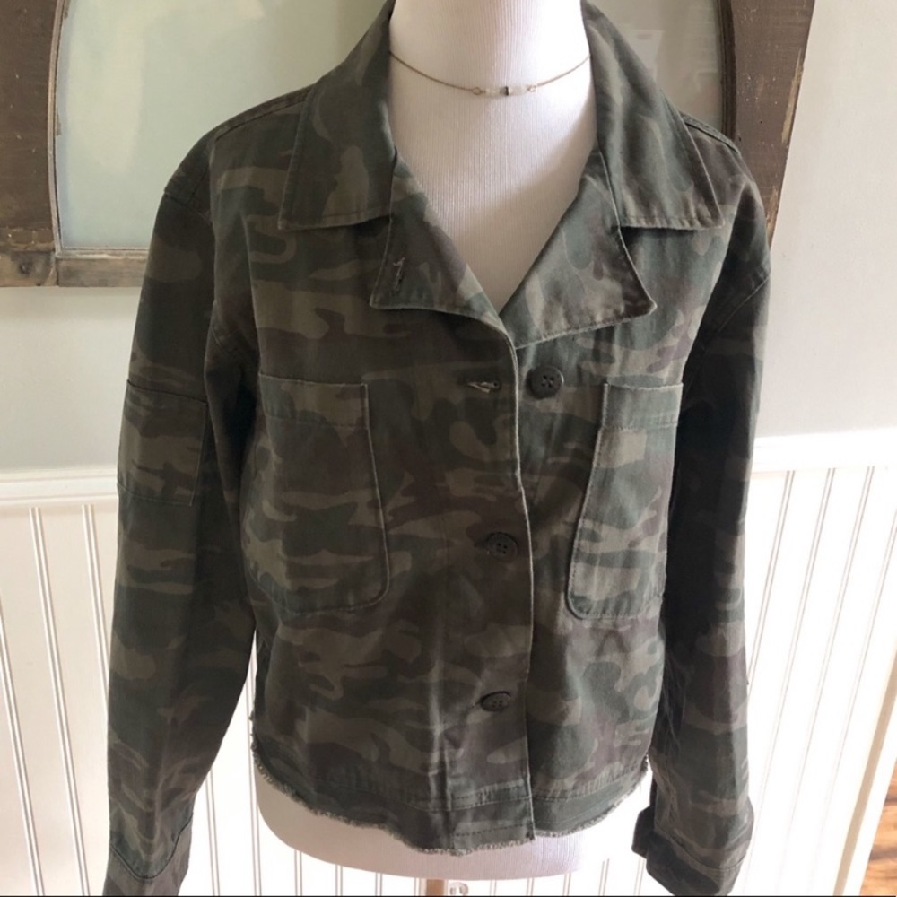 Sanctuary cropped camo military jacket